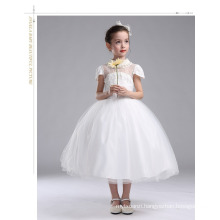 High quality kids wear 2017 Long wedding dress children boutique clothing designer Beaded Princess puffy party dress for girls